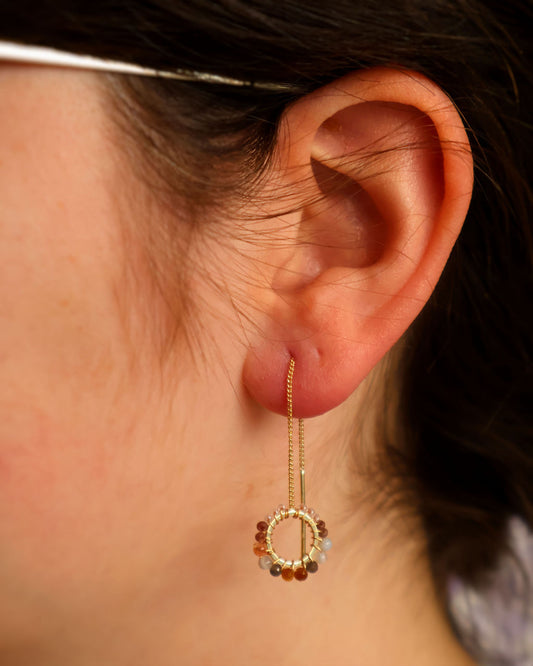 Ava Threader Earrings - Mineral