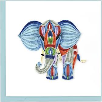 Quilled Abstract Elephant Card