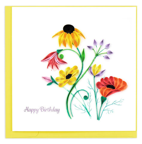 Quilled Wildflower Birthday Blooms Card