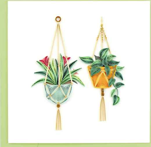 Quilled Macrame Plant Hangers Card