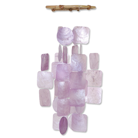 Small Square Capiz Chime - Lilac