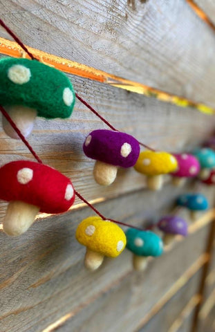 Felt Mushroom Garland