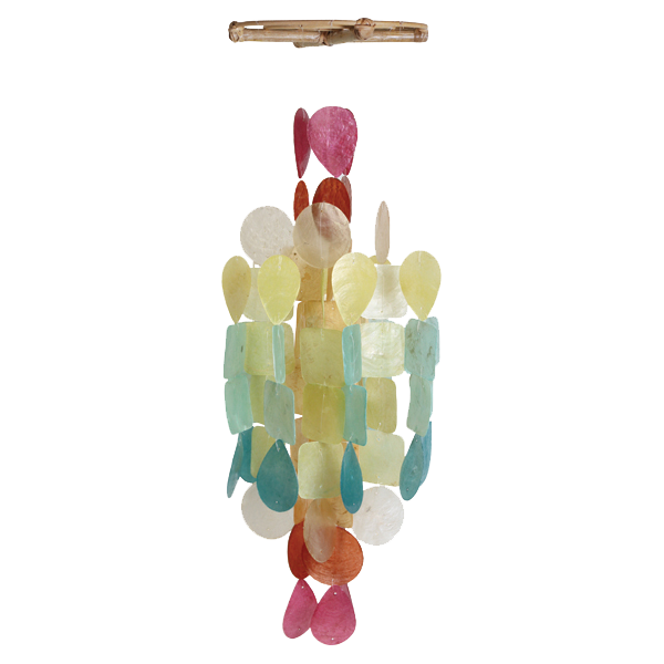 Medium Round Capiz Chime - Fiesta