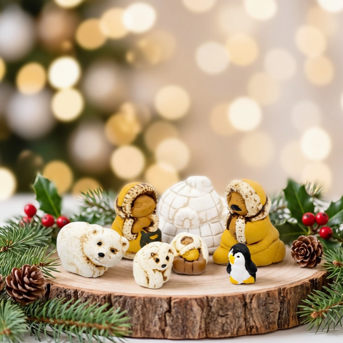 Polar Mini Nativity Ceramic Set of 7