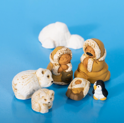 Polar Mini Nativity Ceramic Set of 7