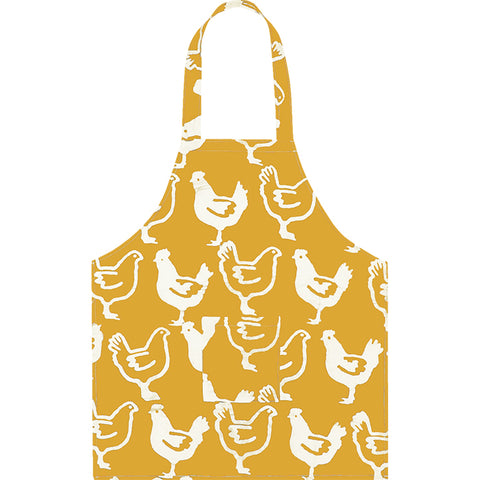 Kid's Apron - Gold Chickens