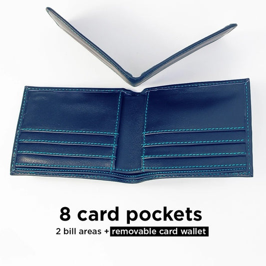 Bifold Leather Wallet - Deep Ocean