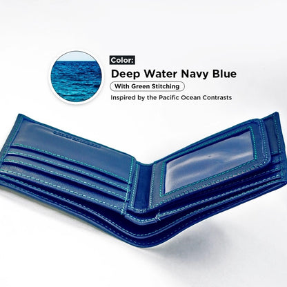 Bifold Leather Wallet - Deep Ocean