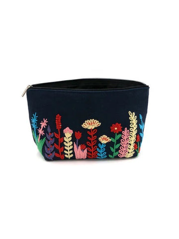 Wildflower Embroidered Makeup Bag