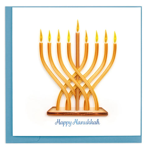 Quilled Modern Menorah Hanukkah Card