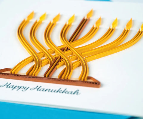 Quilled Modern Menorah Hanukkah Card