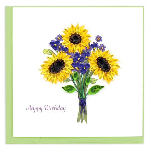 Quilled Sunflower Birthday Bouquet Card