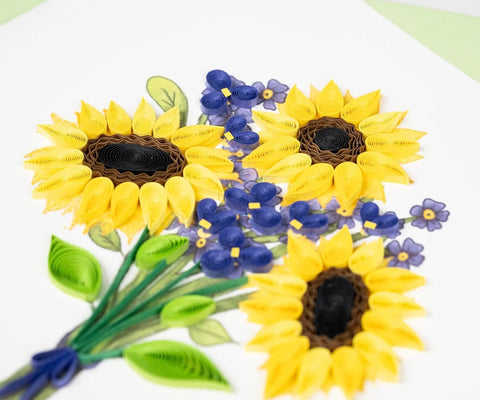 Quilled Sunflower Birthday Bouquet Card