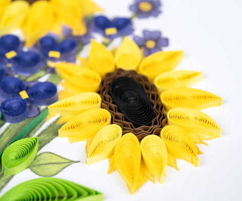 Quilled Sunflower Birthday Bouquet Card