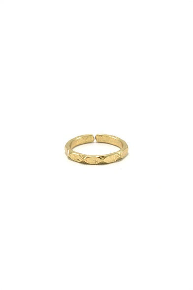 Multifaceted Adjustable Ring - Brass