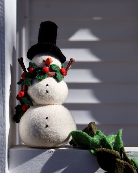 Felt Snowman W/ Holly Scarf