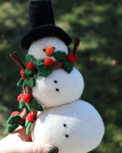 Felt Snowman W/ Holly Scarf