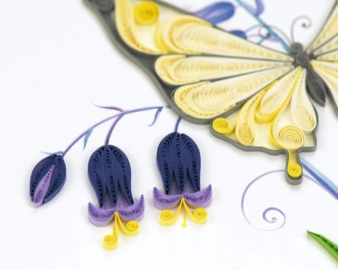 Quilled Birthday Butterfly & Bluebells Card