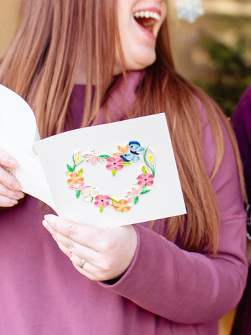 Quilled Floral Heart Card