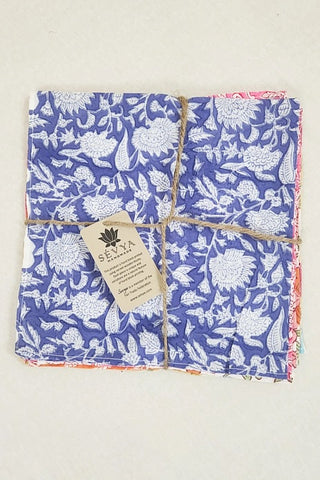 Floral Block Print Napkins - Set of 6