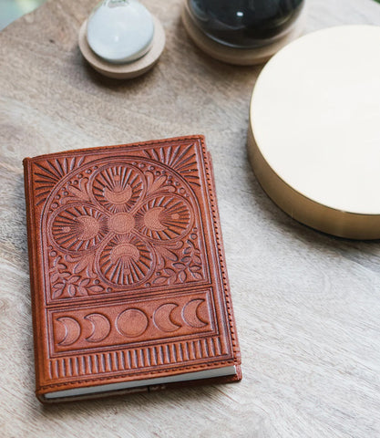 Refillable Leather Journal - Moon Phase