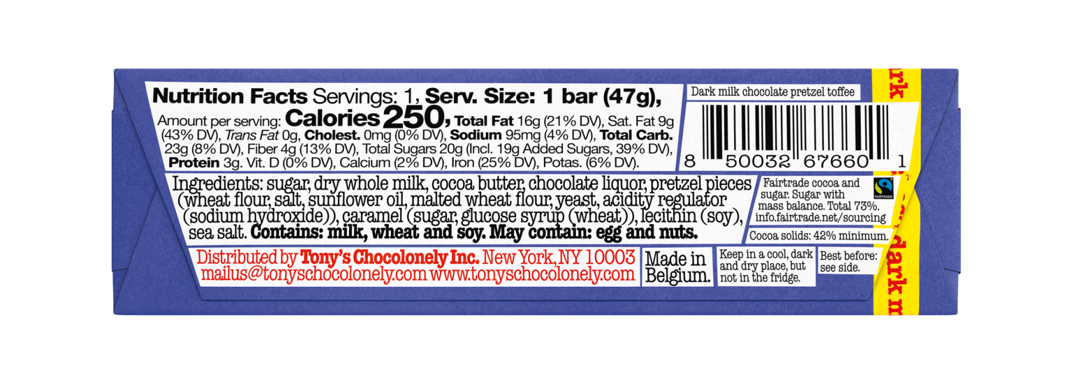 Dark Milk Pretzel Toffee Mini Bar