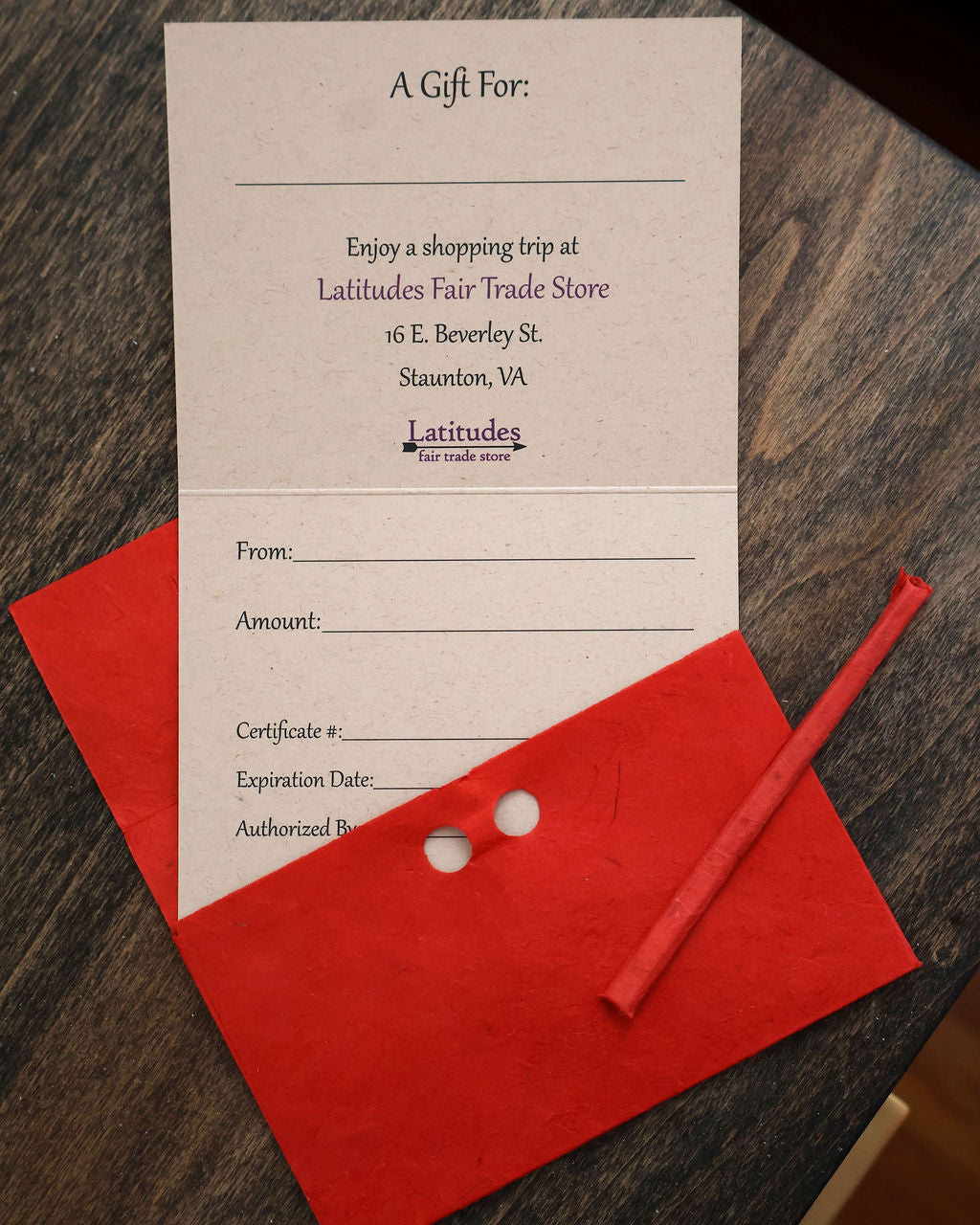 $10 Gift Certificate (In-Store Use Only)