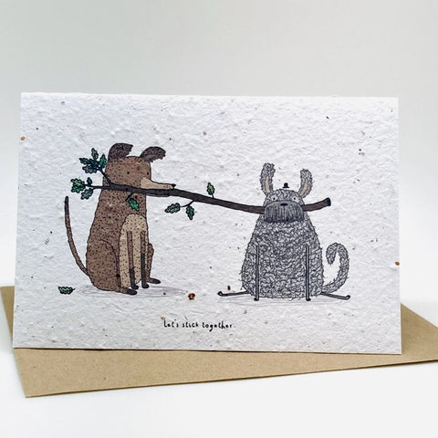 "Let's Stick Together" Growing Paper Card