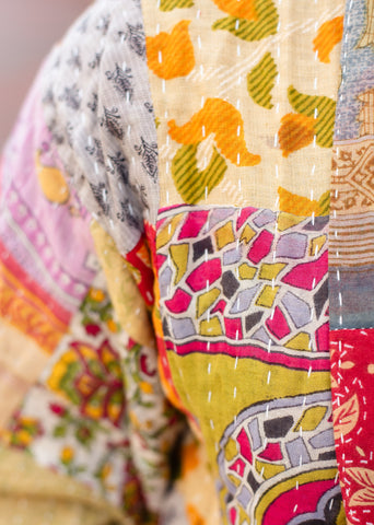 Reversible Cotton Kantha Kimono Jacket