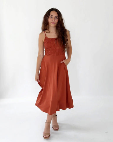 Tulipe Dress in Terracotta