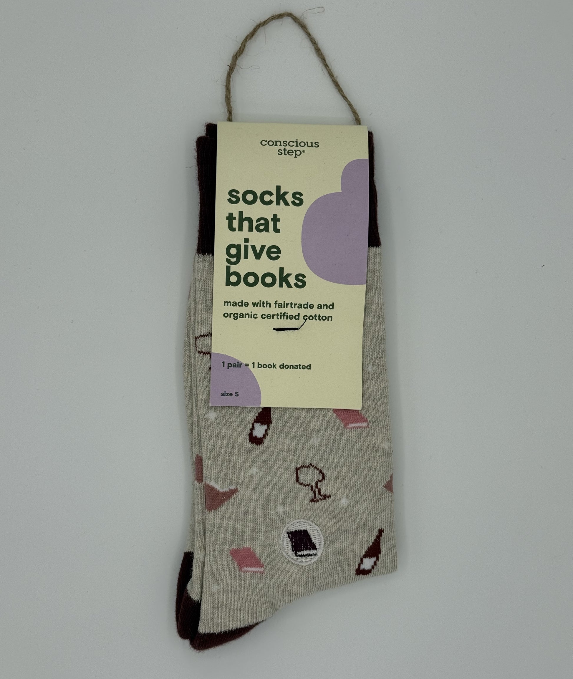 Book Socks Small Wine