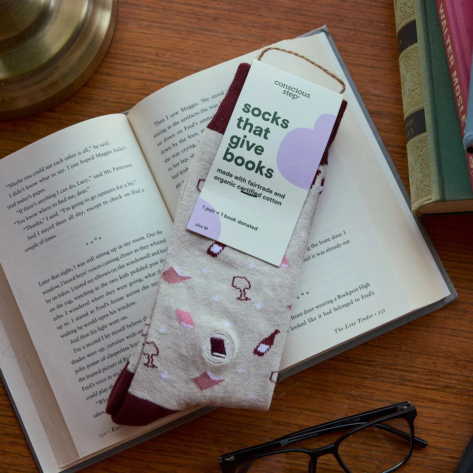 Book Socks Small Wine