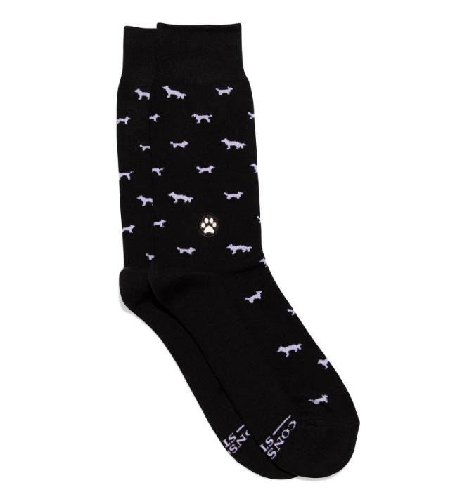 Dog Socks Medium Black Dogs