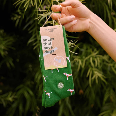 Dog Socks Medium Green Dogs