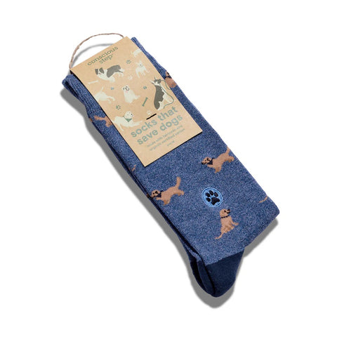 Dog Socks Small Blue Goldens