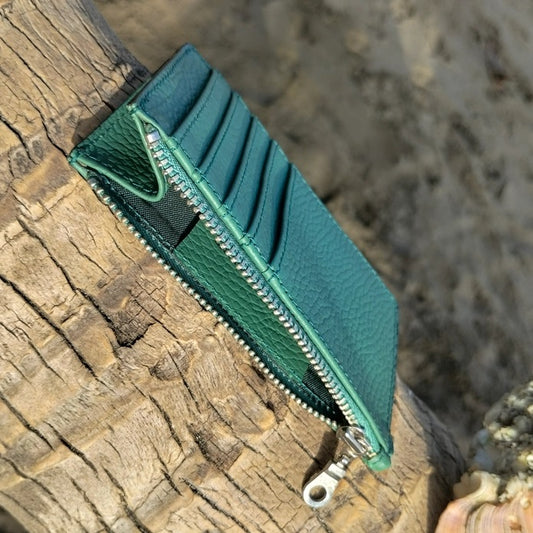 Zipper Card Wallet - Leaf Green
