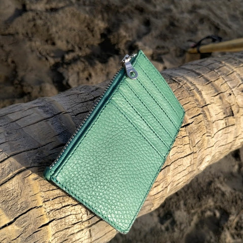 Zipper Card Wallet - Leaf Green