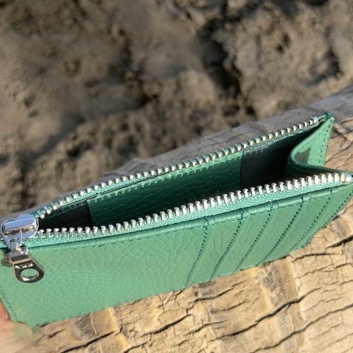 Zipper Card Wallet - Leaf Green