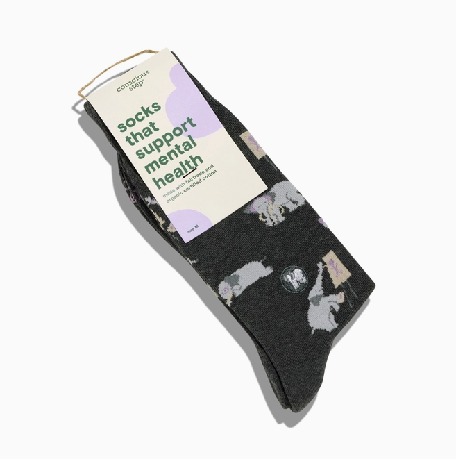 Mental Health Socks Medium Elephants
