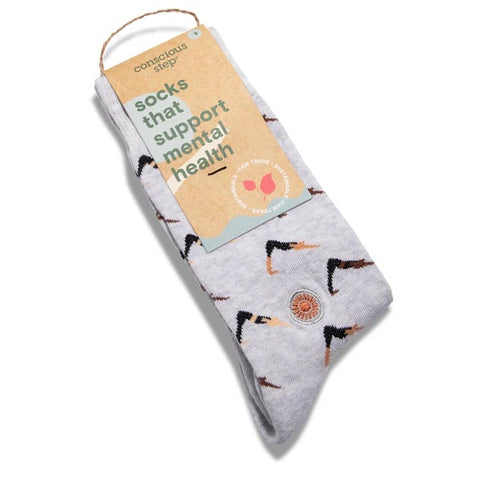 ~Mental Health Socks Small Gray Yogis