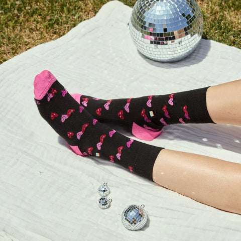 LGBTQ Socks Medium Black Hearts