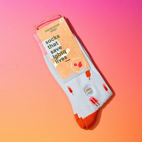 ~LGBTQ Socks Small Blue Popsicles