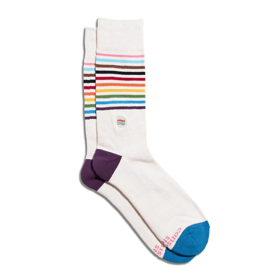 LGBTQ Socks Small Beige Pride Flag
