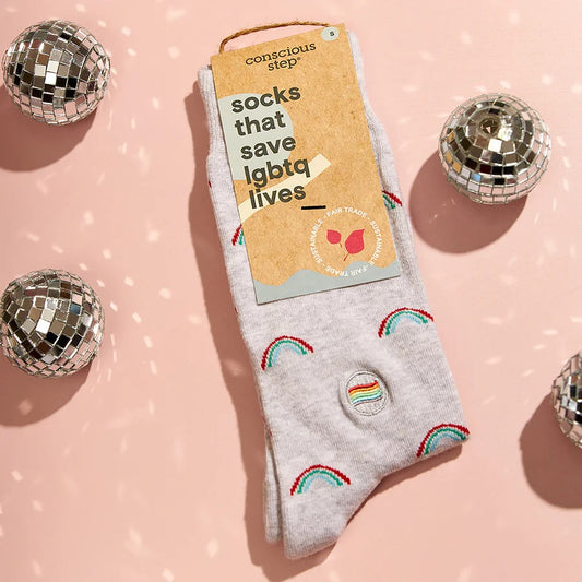~LGBTQ Socks Small Radiant Rainbows