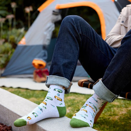 National Park Socks Medium Green Campers