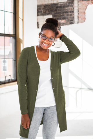 Triblend Rib Cardigan - Olive