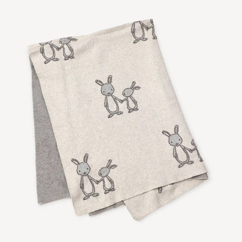 Jacquard Sweater Knit Baby Blanket - Bunny