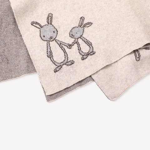 Jacquard Sweater Knit Baby Blanket - Bunny