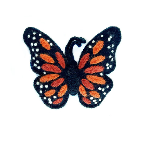 Embroidered Monarch Butterfly Ornament