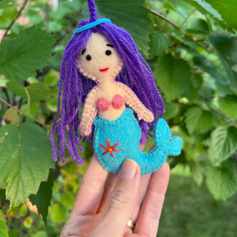 Embroidered Mermaid Ornament